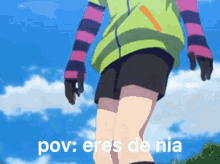 a picture of a person with the words pov eres de nia