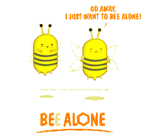 Downsign Bee Alone Sticker
