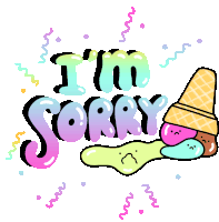 Aah So Cute Sorry Sticker - Aah So Cute Sorry Ice Cream Stickers