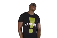 a man wearing sunglasses and a black shirt that says ' jams day ' on it