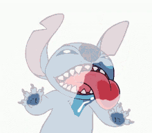 stitch heart love lick tongue out
