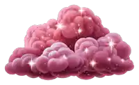 a bunch of pink clouds with sparkles coming out of them
