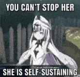 a cartoon of a girl with a bandage on her head is standing in front of a fence .