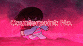 a cartoon character is holding a knife in front of the words counterpoint no.
