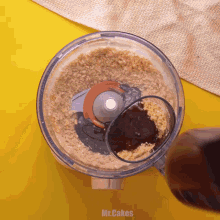 a food processor with the words mr.cakes written on it