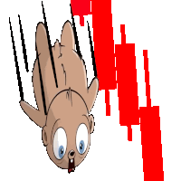 a cartoon drawing of a monkey falling down