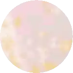 a pink circle with yellow dots on it on a white background