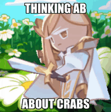 Thinking About Crabs Financier Cookie GIF - Thinking About Crabs Financier Cookie Cookie Run GIFs