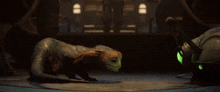 a lizard with a green lightning bolt coming out of its mouth