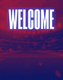 a blurred image of a woman with the words welcome behind her