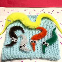 Wriggly Woolly Worms Worm GIF