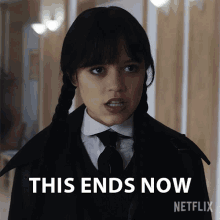 This Ends Now Wednesday Addams GIF - This Ends Now Wednesday Addams Jenna Ortega GIFs