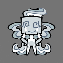 a cartoon drawing of a ghost with a tear coming out of its eyes