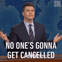 No Ones Gonna Get Cancelled Saturday Night Live GIF - No Ones Gonna Get Cancelled Saturday Night Live Weekend Update GIFs
