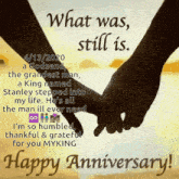 a picture of a couple holding hands with the words " what was still is "