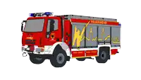 a drawing of a fire truck that says feuerwehr on the side