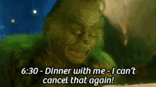 how the grinch stole christmas the grinch jim carrey dinner cancel