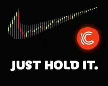 a poster that says just hold it with a red c in the middle