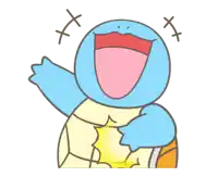 a cartoon drawing of a turtle with its mouth open and x 's crossed over its eyes