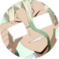 a close up of a person holding a card in front of their eyes in a circle .