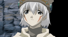 a white haired anime character with a crown on her head