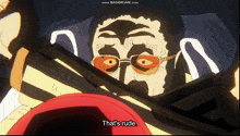 a cartoon of a man with glasses and the words that 's rude on the bottom