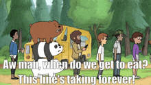 We Bare Bears Grizzly Bear GIF - We Bare Bears Grizzly Bear Aw Man When Do We Get To Eat GIFs