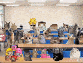 Cats In Class Cats GIF - Cats In Class Cats All Cat Meme At Once GIFs