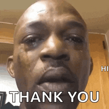 a man is crying and says thank you