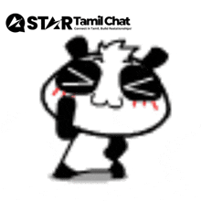 a star tamil chat logo with a cartoon character