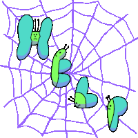 Butterflies In A Spider-web Say "Help" In English. Sticker - Wiggly Squiggly Cuties Help Spider Web Stickers