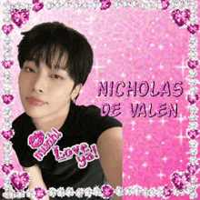 a picture of a young man with the name nicholas de valen