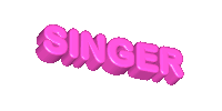 a 3d rendering of the word singer in pink on a white background