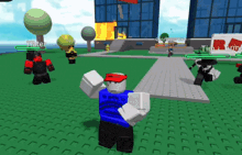 a group of roblox characters are playing a game and one of them has the name hater on his shirt