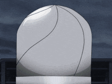 a cartoon drawing of a sphere with a swirl on it