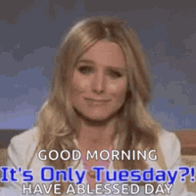 kristen bell crying its only tuesday sad