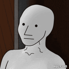 a cartoon drawing of a man 's face with the website npc.com underneath it