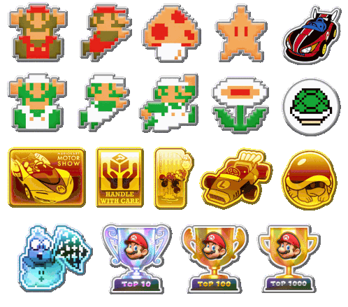 Badges Mario Vs Luigi 2023 Tour Sticker - Badges Mario Vs Luigi 2023 Tour Mario Kart Stickers