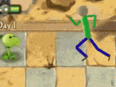 a drawing of a person standing on a box with the letter n on it