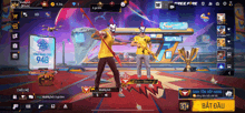 a screenshot of a free fire game shows two players