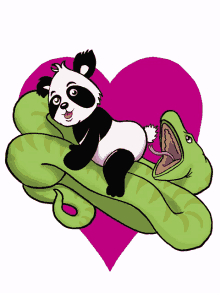 snake panda smile heart