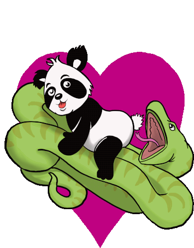 Snake Panda Sticker - Snake Panda Smile Stickers