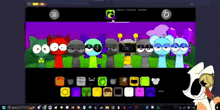 a group of cartoon characters are standing next to each other on a screen .