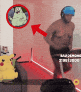 a man is running on a treadmill with the number 2198/3000