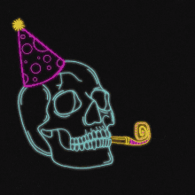 skull celebrate happy birthday surprise dead