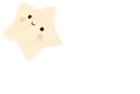 a star with a face and a l on it