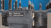 a computer generated image of a transformer with celsius and fahrenheit