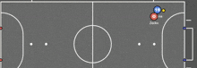 a basketball court with the words " blue scores " on it