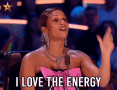 I Love The Energy Alesha Dixon GIF - I Love The Energy Alesha Dixon Britains Got Talent GIFs