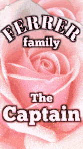 a pink rose with the words ferrer family the captain